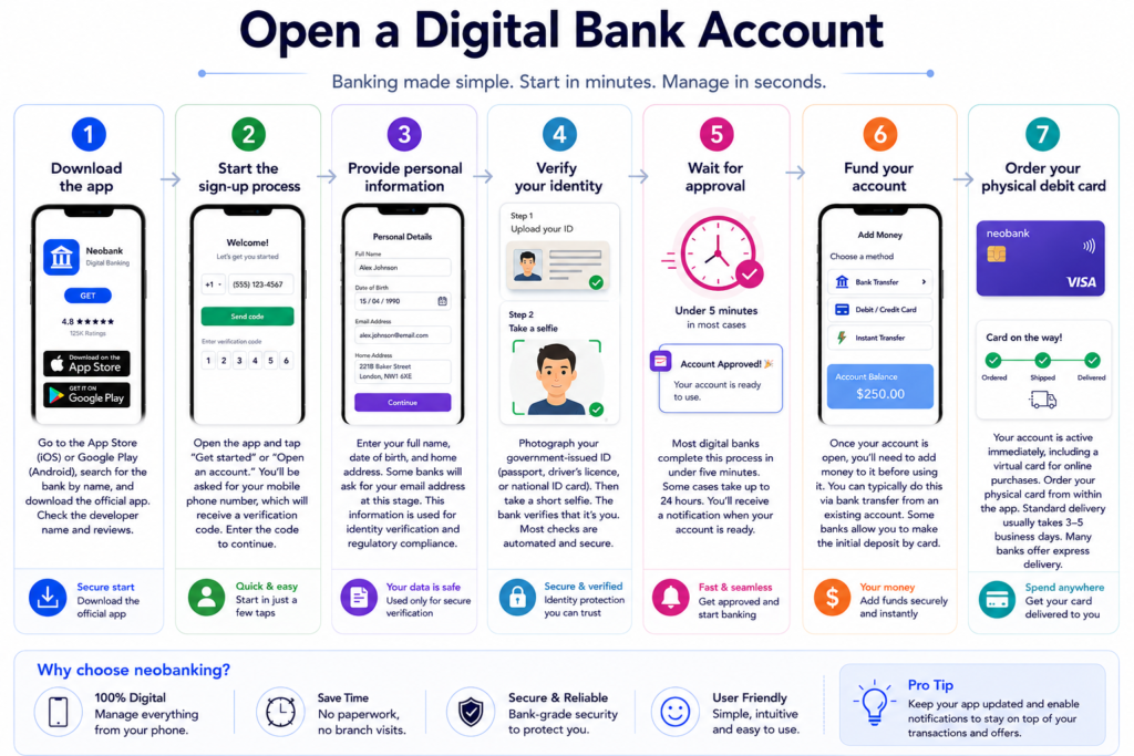 open a digital bank account