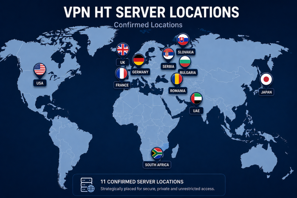 VPN.ht server locations 2026 — worldwide server network map