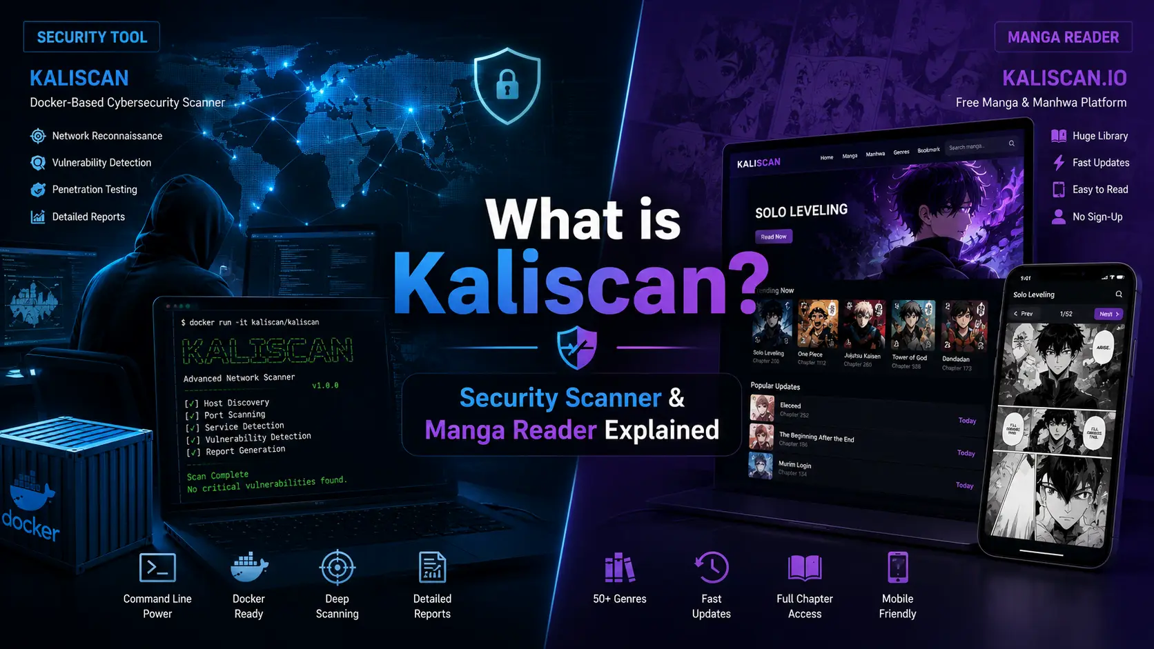 Kaliscan security scanner and manga reader overview