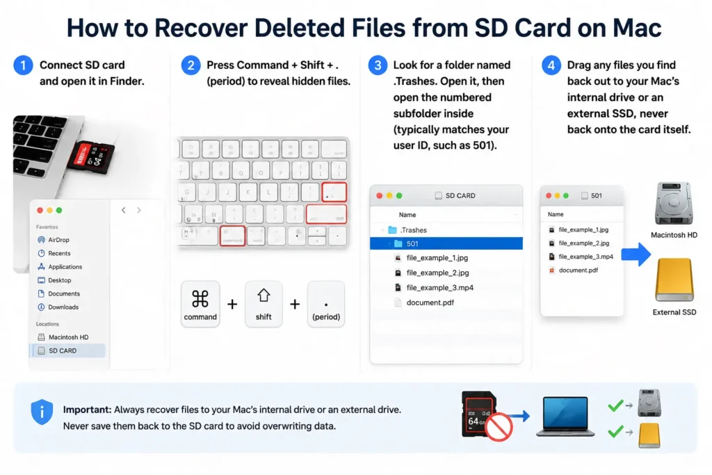 Recover SD card files on Mac