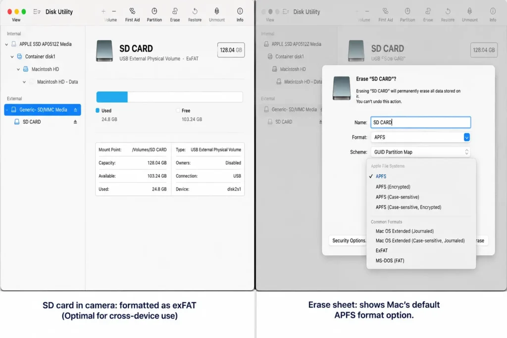 APFS vs exFAT vs FAT32
