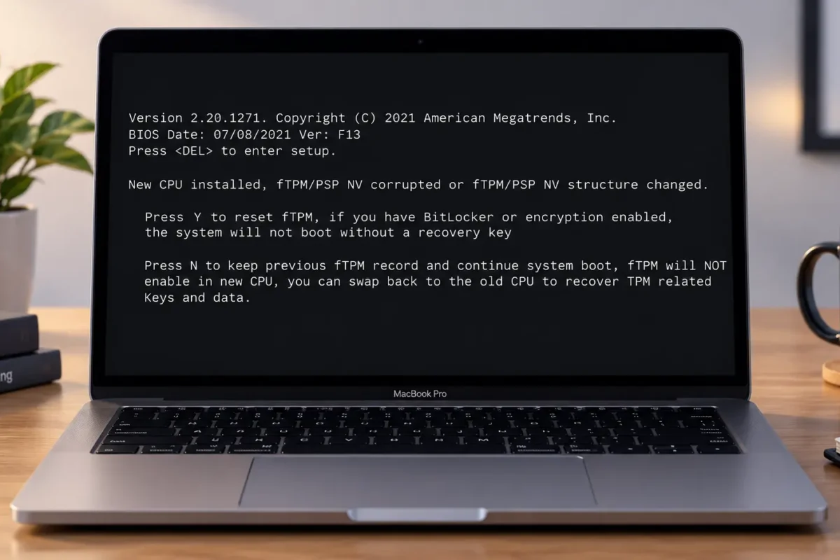 “fTPM/PSP NV Corrupted” Error: What to Press and Why